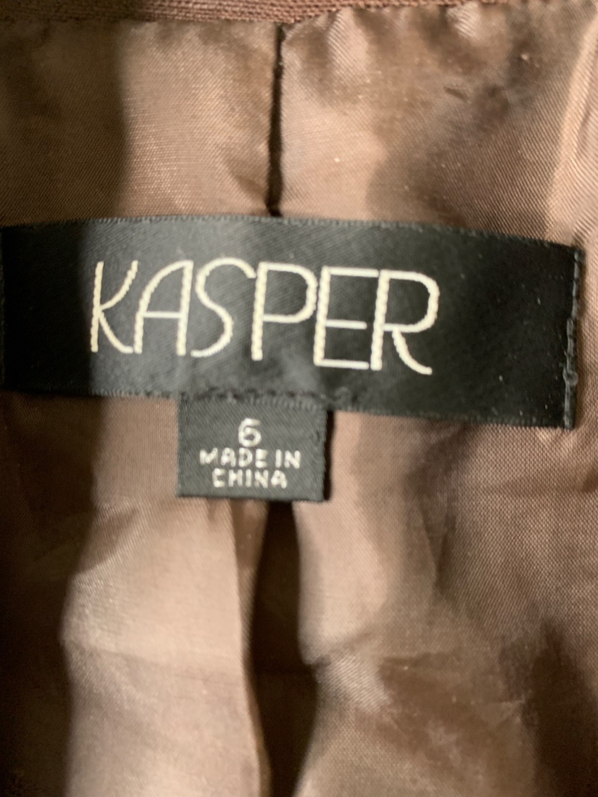 Kasper Womens Brown Linen Blazer & Tank Top Set With Gold Trim Size 6 RAA10436