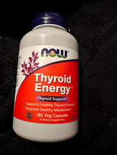 NOW Thyroid Energy Thyroid Support 180 Veg Capsules Non-GMO Exp 07/2027