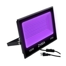 100W Black Lights Flood Light,Blacklight with Plug and Switch for Glow Party ...