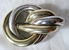 Harry S. Bick Sterling Silver Brooch Pin or Pendant Knotted Tubes 3.3" x 2" 47 g