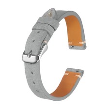 Leather Watch Bands 14mm Quick Release Watch Strap Suede Cowhide Dark Gray