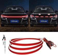 Exterior Car Hood Light Strip, 12V DRL Dynamic Scan Start Up White 47inch 1.2M