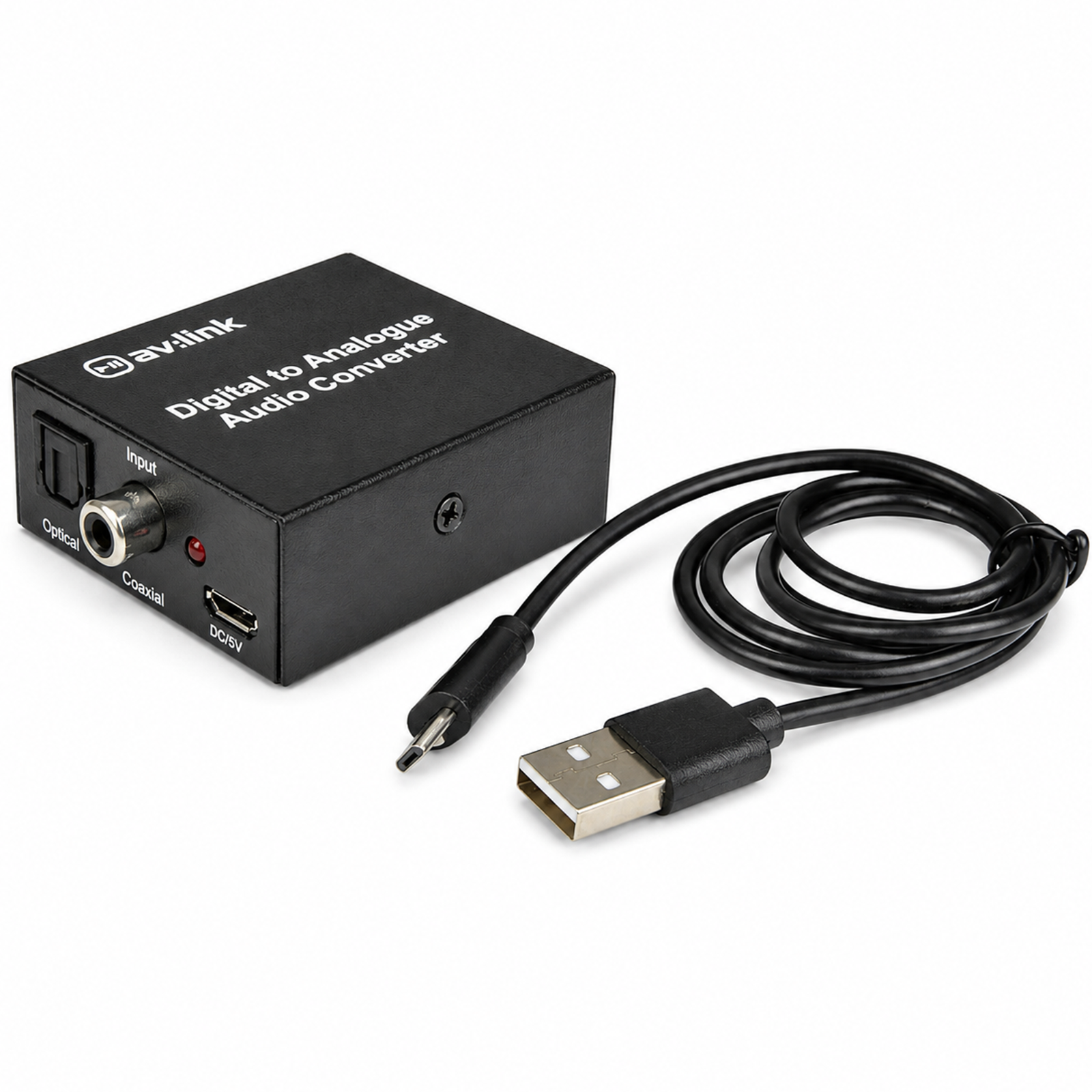 Digital Audio to Analogue Audio Converter Toslink to Jack or RCA Phono Adaptor