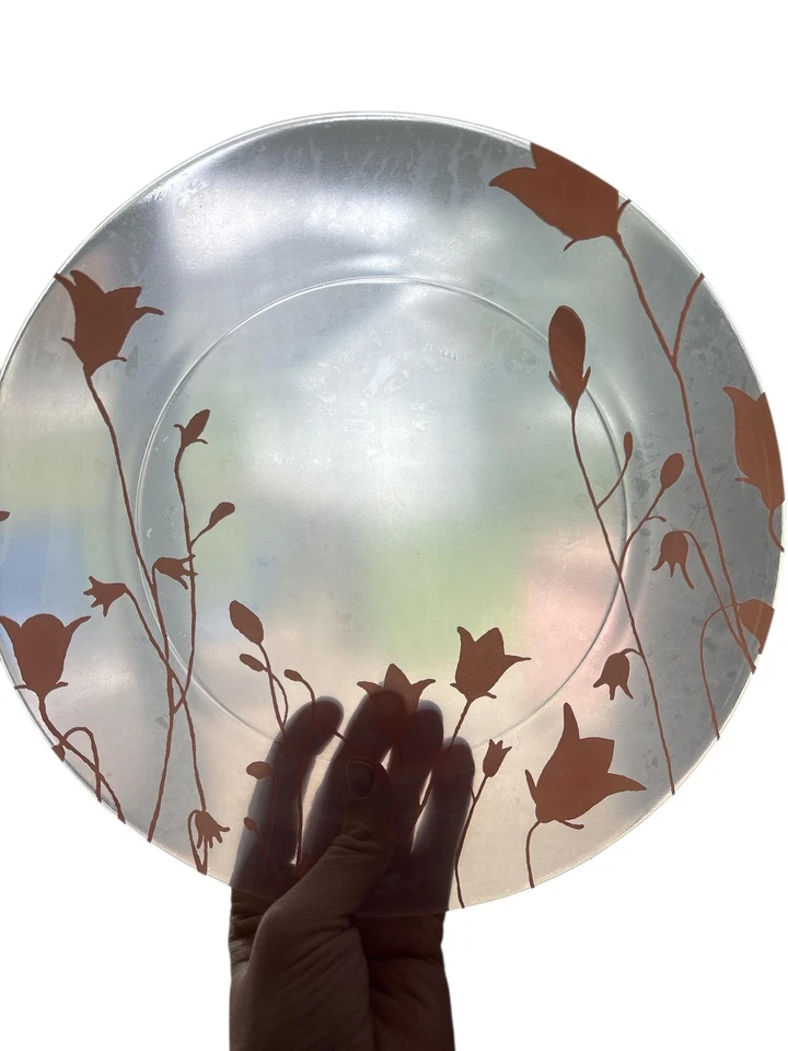 Винтажный Arcoroc Франция стеклянные тарелки комплект из 8 розовый цветочный тюльпан круглый обеденный декор - Изображение 3 из 4