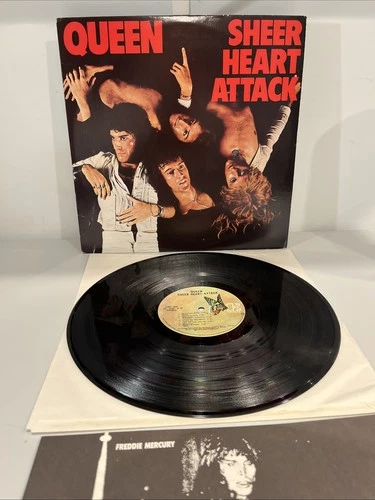 Queen - Sheer Heart Attack LP Elektra 7E-1026 1974 1st Pressing w/ Poster