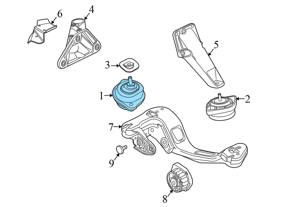 2004-2010 BMW X3 — правое крепление двигателя/мотор 3400336 - Изображение 3 из 4