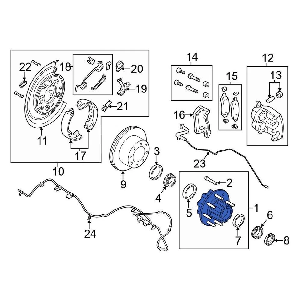 For Ford F-250 Super Duty 11-16 Ford Front Wheel Bearing & Hub Assembly Foto 3 de 4