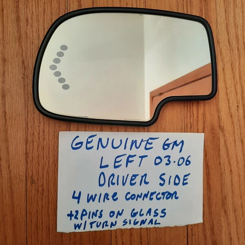 03-06 GM TRUCK SUV LEFT DRIVER SIGNAL MIRROR GLASS DIMMING OEM HEATED 88944391