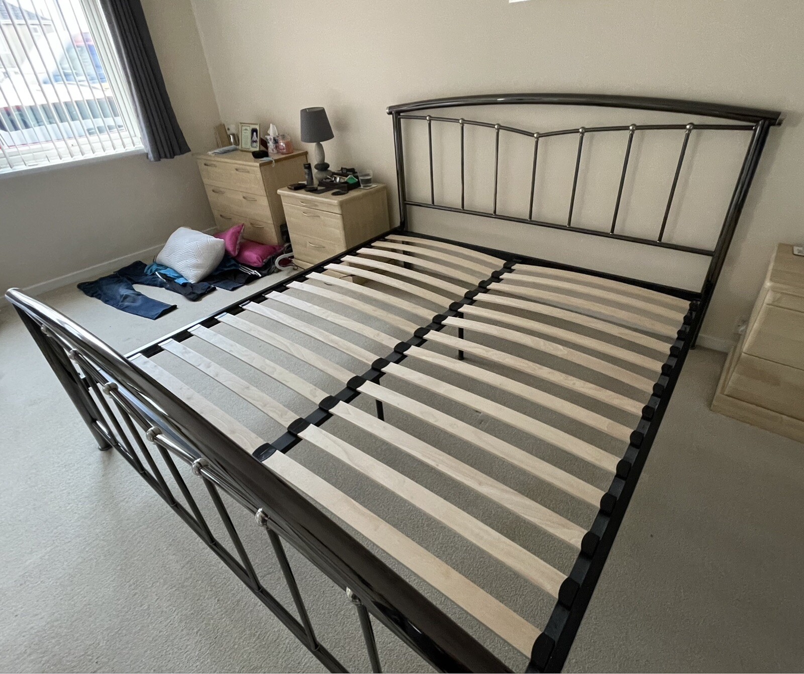 6ft Super King Size Black Metal Bed Frame Only eBay