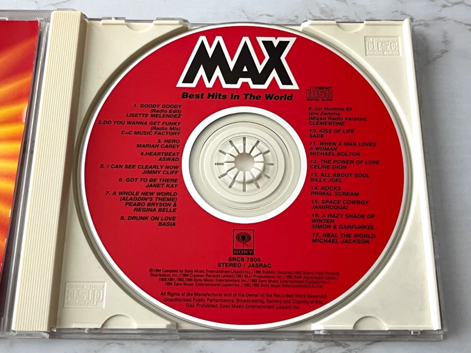 Max Best Hits In The World CD JAPAN IMPORT! Sony SRCS 7500 Michael Jackson, Sade - Image 2 of 4
