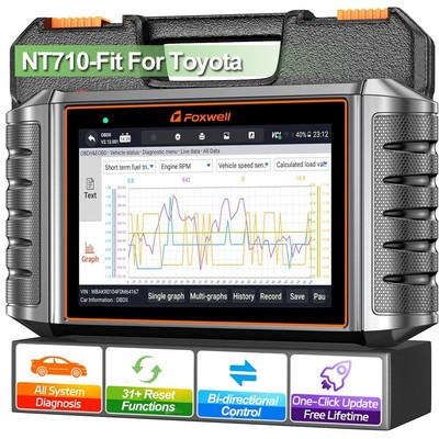 FOXWELL NT710 for TOYOTA Bi-directional OBD2 Scanner Car Diagnostic E-CU Coding
