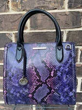 NWT $445 Brahmin Small Caroline Satchel Purple Potion Winterlight