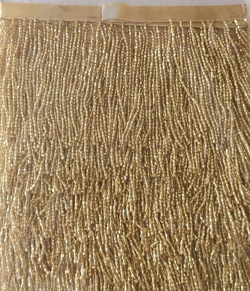 6-inch Bugle seed glass beaded fringe for lampshade or dress - Price per yard - Image 3 of 4