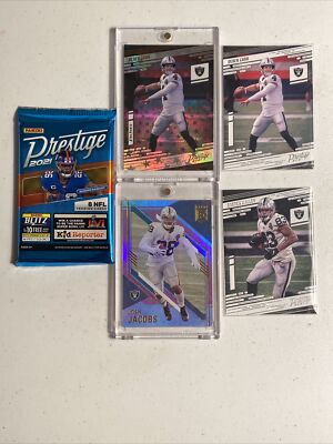  Las Vegas Raiders + Sealed Prestige Pack Carr Parallel Jacobs Pink Parallel  