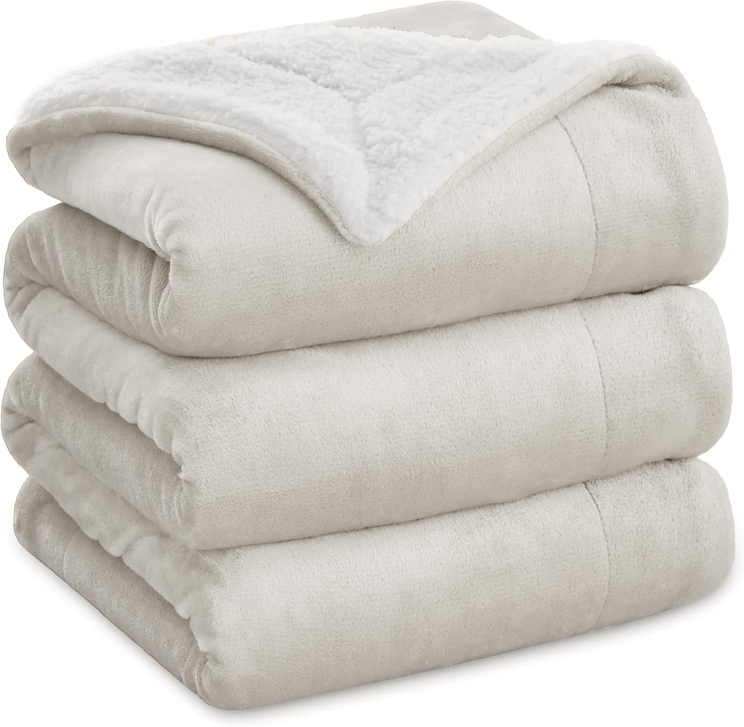 Queen Sherpa Fleece Blanket 90x90 Thick Warm Plush All-Season Cozy