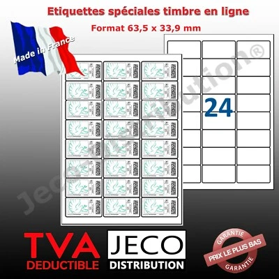 étiquettes autocollantes Timbre en ligne La Poste lettre suivie compatible L7159