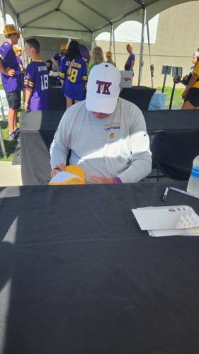 Tommy Kramer #9 & Ted Brown #23 AUTOGRAPH Hat MN Vikings NFL Auto Skol - Picture 3 of 6