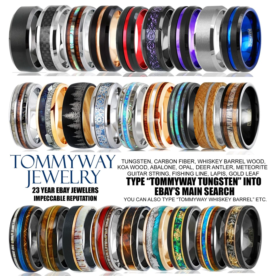 Black Tungsten Carbide Mens Thin Red Line Band Ring-Firefighters First Responder - Image 4 of 4