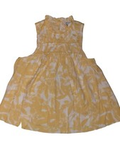 Nine West Blouse Womens Medium Yellow Floral Sleeveless Ruffled Neckline