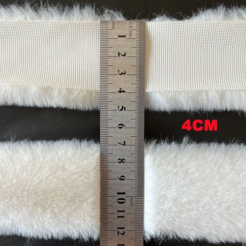 2Meter Faux Rabbit Fur White Strips Ribbon Edge Trim Sewing Clothing Cuffs Craft - Picture 16 of 24