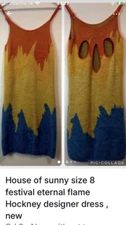 House of Sunny Eternal Flame Hockney Designer Dress - UK Size 8
