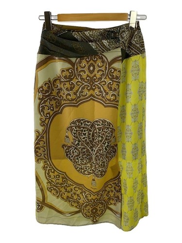 MANIPURI LONG SKIRT FREE POLYESTER Yellow TOTAL PATTERN BALLOON HISTORY Used