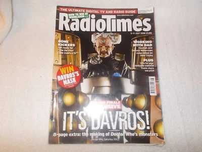 Radio Times Magazine 5th July 2008 Doctor Who Davros Returns - Image 1 of 2