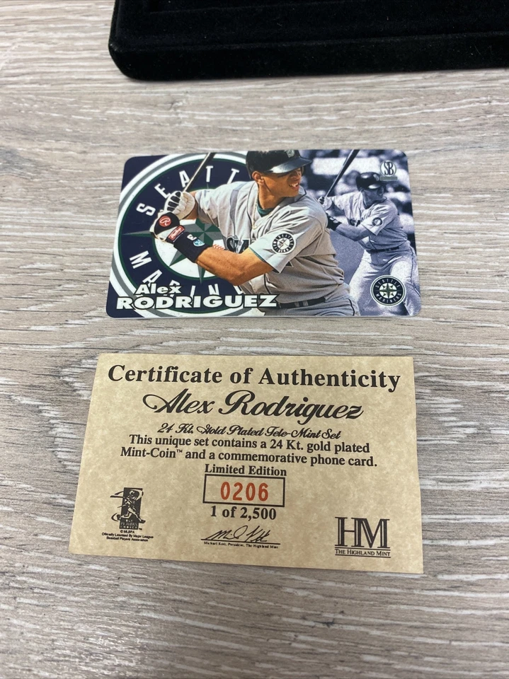 Highland Mint Alex Rodriguez Tele-Mint 24K Gold Plated Coin Set Limited Edition - Image 2 of 4