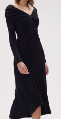 NWT Latest DIANE VON FURSTENBERG Sylvan black long sleeves midi dress, sz S  | eBay