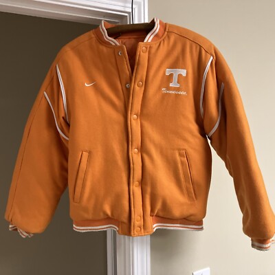 VTG NIKE Tennessee Volunteers Reversible Full Button Jacket Yth XL LETTER/puffer