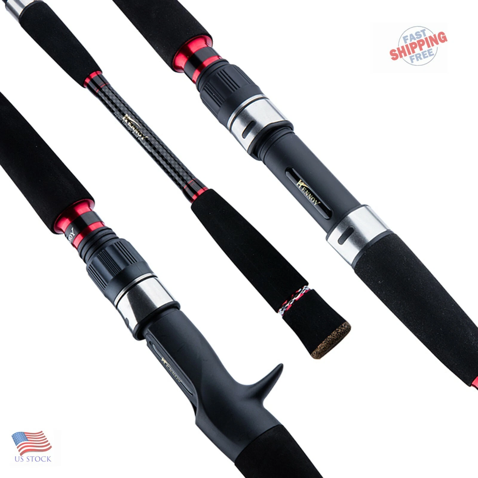 Saltwater Jigging Fishing Carbon Rod Offshore Bass Bluefish Seabass Pompano