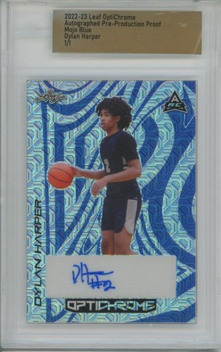 2022 Leaf OptiChrome Proof Mojo Blue Dylan Harper 1/1 Auto RC Rookie - Picture 1 of 1
