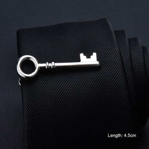Men's Fashion Silver Gold Tie Necktie Pin Clip Bar Steel Clasp Wedding Jewelry - Picture 45 of 72