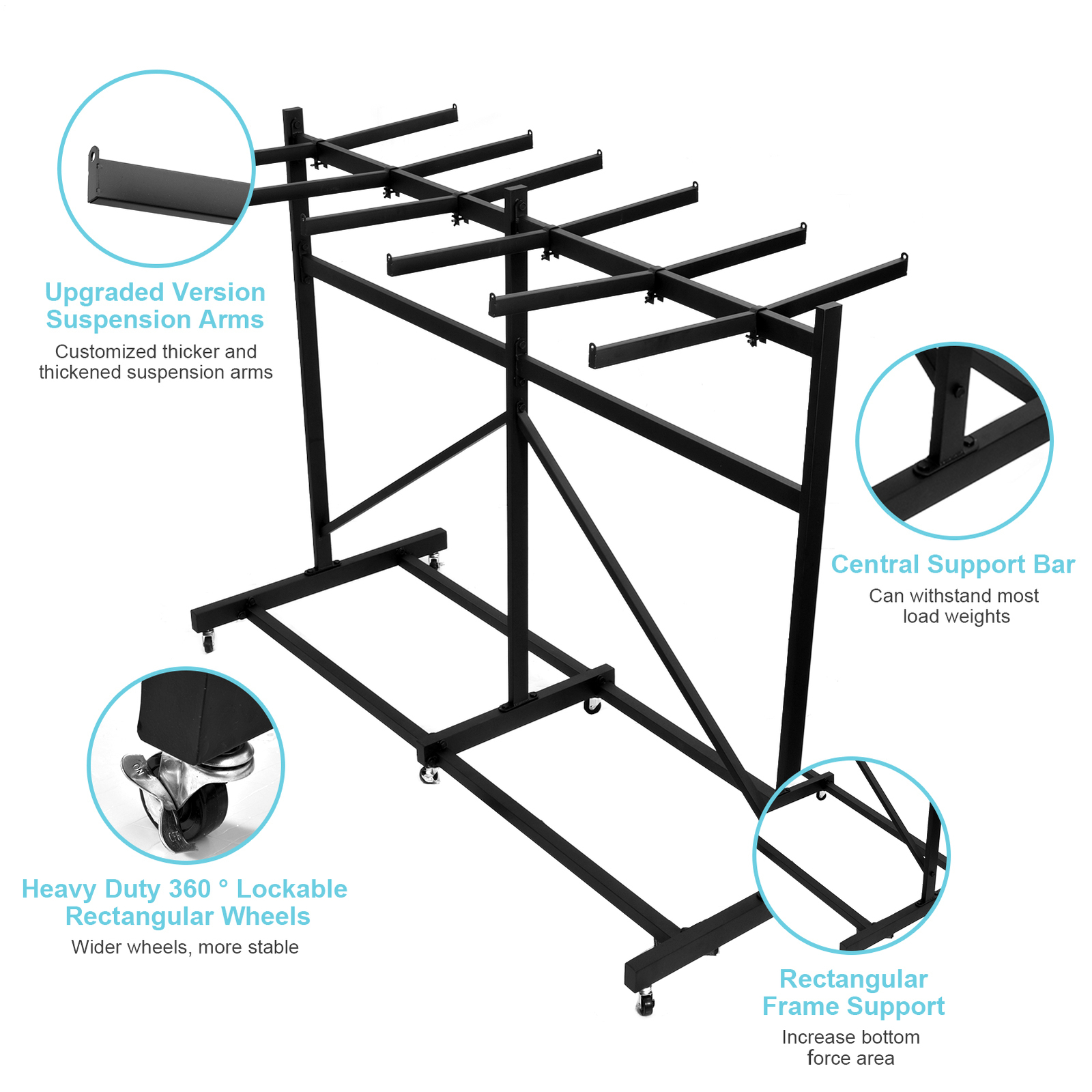 Folding Chair Rack Cart for 42 Chairs +12 Tables load 300kg