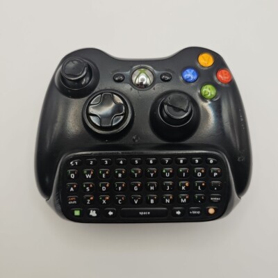 Xbox 360 Wireless Controller With Chatpad Keyboard Genuine OEM Black Untested