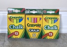 CRAYOLA CHALK Non-Toxic - ASSORTED COLORS BOX OF 12 SET OF 3 Boxes
