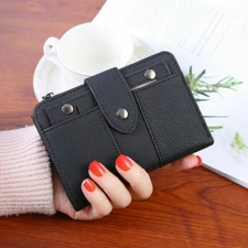 Women's Leather Bifold Wallet Clutch Purse Small Card Holder Pocket Handbag Gift