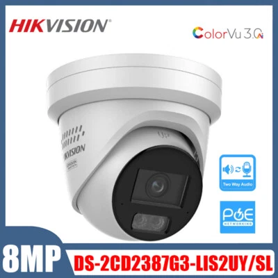 Hikvision DS-2CD2387G3-LIS2UY/SL 8MP ColorVu3.0 Telecamera IP Smart-Hybrid-Luce PoE