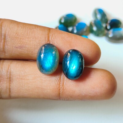 Blue Flashy Labradorite Cabochon gemstone Size 18x13 MM Oval Shape 10 Pieces