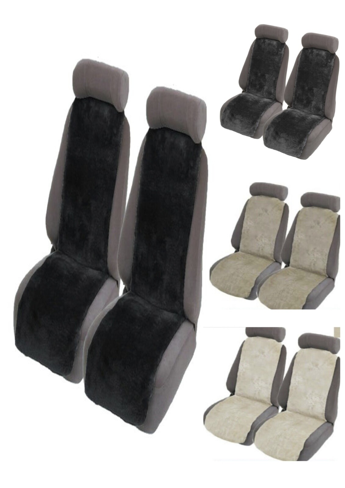 Aussie Made Sheepskin (Lambswool) Car Seat Insert Covers Pair 32MM