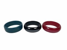 Vintage Plastic Bangle Bracelets 3 Red Green Black