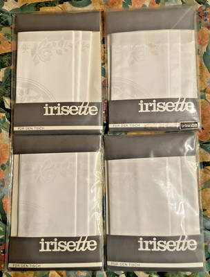 IRISETTE: Tischwäsche Stoffservietten Baumwolle, retro, 45x45cm, 4 Päckchen, neu