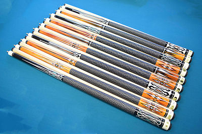 SET OF 10 POOL CUES New 58'' Canadian Maple Billiard Pool Cue Stick #6 FREE SHIP