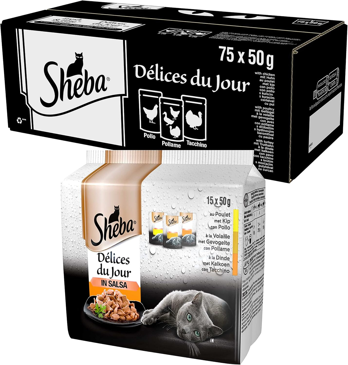 Sheba Delice Du Jour Gatti: Il Momento Speciale con Pollo e Tacchino