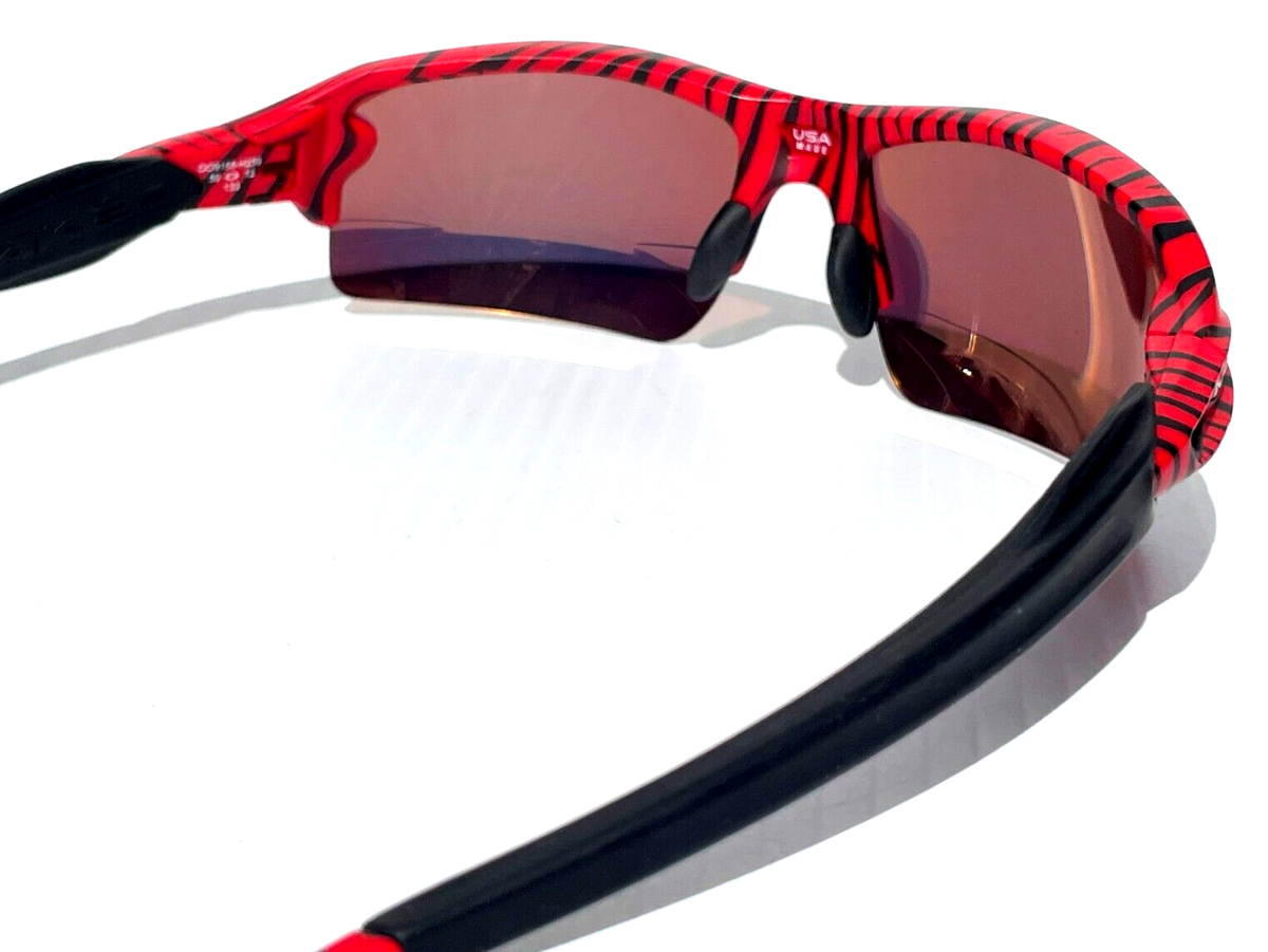 NEW Oakley FLAK 2.0 Red Tiger Stripes POLARIZED Galaxy Gold Lens