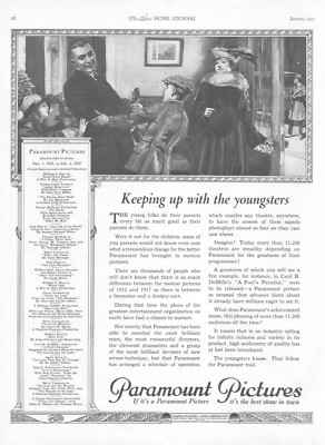 1922 Paramount Silent Pictures Antique Print Ad Keeping Up With The Youngsters