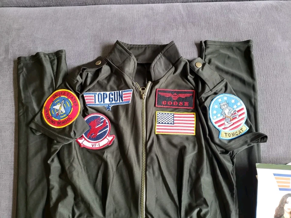 Top Gun Traje de Vuelo Piloto Mono Adulto Disfraz Para Mujer Grande - Pierna Avenida Foto 3 de 4