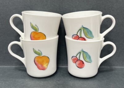 Corning Corelle FRUIT BASKET 4 Cups Mugs