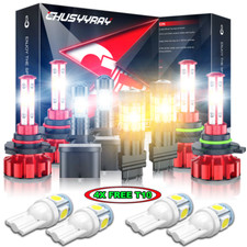 For Nissan Titan 2004-2015 Combo LED Headlights Hi/Lo+Fog Bulb Turn Signal Light