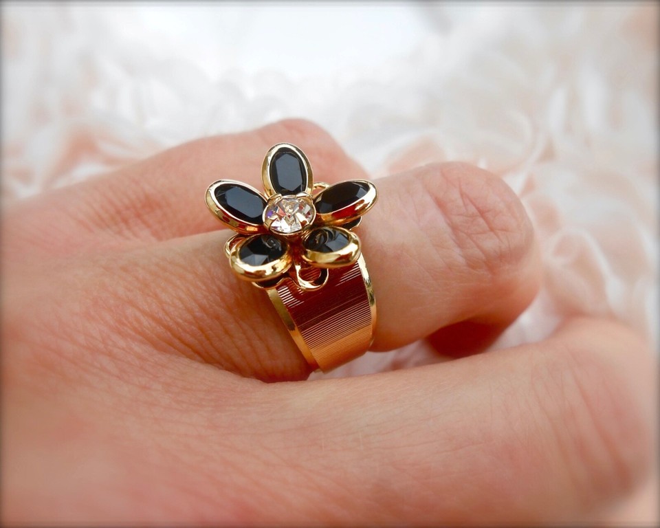 Bague En Cristal Carre Retro Francais